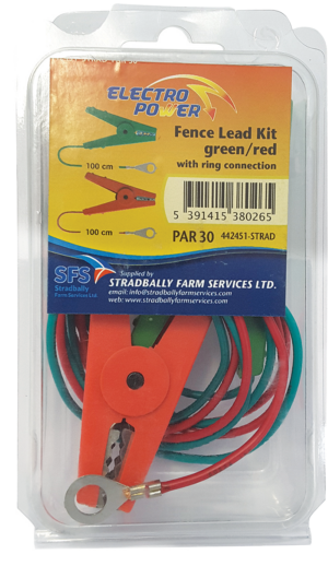 Fence & Earth Lead Set, used for connecting an electric fence energizer to the fence