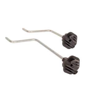 Image of a metal electric fence insulator.